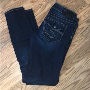 Silver skinny jeans